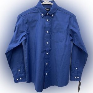 Chaps Long Sleeve Button Down Shirt, Color: Blue, Size: 12